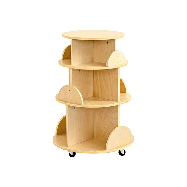 Early Learning Wooden 3 Shelf Revolving Bookshelf