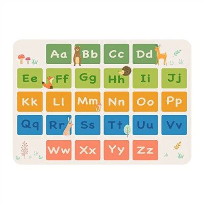 Childrens Alphabet Grey Nylon Carpet